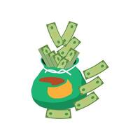 Money bag with money, coin and gold bar. Stack of shiny gold bars or ingots and money bag with coins. Business concept. Icon for web, games, apps. Vector illustration.