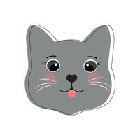 Cat pet head face icon, Vector illustration of funny cartoon cats, Cat face with various expressions and patterns vector illustration flat design. Eps 10