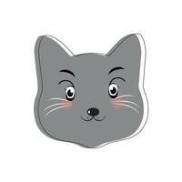 Cat pet head face icon, Vector illustration of funny cartoon cats, Cat face with various expressions and patterns vector illustration flat design. Eps 10