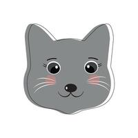 Cat pet head face icon, Vector illustration of funny cartoon cats, Cat face with various expressions and patterns vector illustration flat design. Eps 10