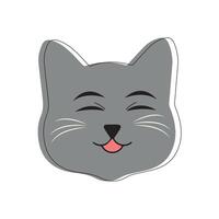 Cat pet head face icon, Vector illustration of funny cartoon cats, Cat face with various expressions and patterns vector illustration flat design. Eps 10