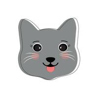 Cat pet head face icon, Vector illustration of funny cartoon cats, Cat face with various expressions and patterns vector illustration flat design. Eps 10