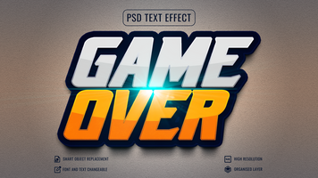 spel över psd text effekt