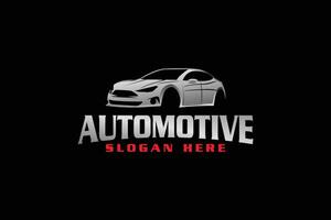 Car logo with car outine of a premium car silver with wrapped text vector