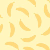 Yellow seamless pattern of flat bananas vector