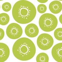 Abstract seamless pattern of green kiwi on white background vector