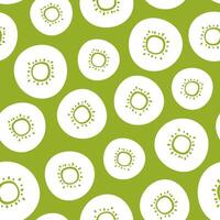 Green juicy kiwi pattern with seeds vector