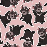 Seamless pattern of cute Tasmanian devils vector