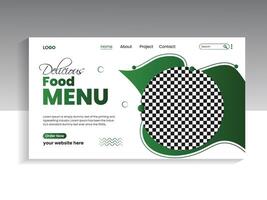 Restaurant Food menu landing page banner template vector