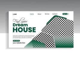 Real estate landing page banner template vector