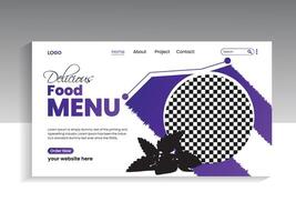 Restaurant Food menu landing page banner template vector