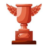 Bronze cup with wings vector