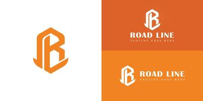 Abstract initial letter RL or LR in orange color presented with multiple orange and white background colors. The logo is suitable for business and transportation company logo design inspiration vector