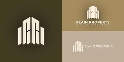 Abstract initial letter P or PP logo in soft gold color presented with multiple background colors. The logo is suitable for real estate or roofing company logo design inspiration template vector