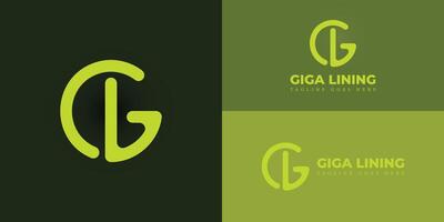 abstract initial letter G and L logo in yellow color isolated in green background applied for infrastructure services company logo also suitable for the brand or company that has initial name GL or LG vector