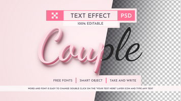 Pareja editable texto efecto, fuente estilo psd