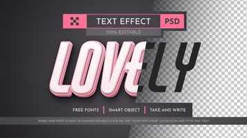 Lovely Editable Text Effect, Font Style psd