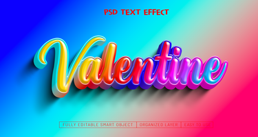 Valentine text effect design. psd