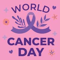 World Cancer Day card, February 4 vector