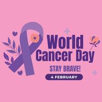 World Cancer Day card, February 4 vector