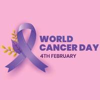 mundo cáncer día tarjeta, febrero 4 4 vector