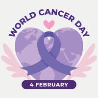 World Cancer day is observed every year on February 4, to raise awareness of cancer and to encourage its prevention, detection, and treatment. Vector illustration