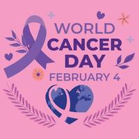 World Cancer Day card, February 4 vector