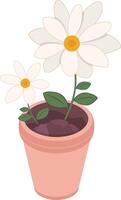 Sunny Daisies in a Pink Pot vector