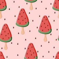 Seamless pattern with watermelon ice cream vector