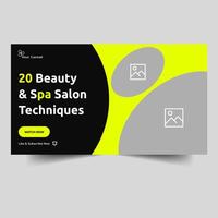 Beauty and spa salon training vlogging tips and tricks thumbnail banner design, customizable vector eps 10 file format