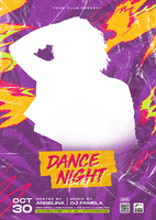 Dance night party flyer template psd