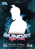 Sunday night party flyer template psd