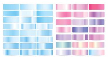 Blue and green gradient backgrounds. Glossy green and blue gradient set. vector