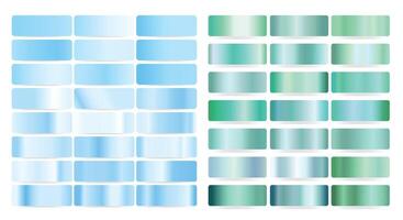 Blue and green gradient backgrounds. Glossy green and blue gradient set. vector