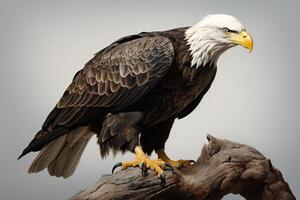 AI generated Bald Eagle in white backgrpund photo