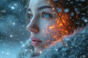 AI generated An abstract silhouette of a digital person. The concept of artificial intelligence photo