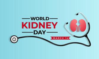 World Kidney Day. Human Kidney health concept. kidney shaped with two hand. Greeting card, poster, flyer and Banner, background design. vector