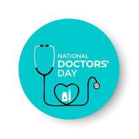 International doctors day. Greeting card, poster, flyer and Banner, background design with stethoscope. vector