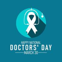 International doctors day. Greeting card, poster, flyer and Banner, background design with stethoscope. vector