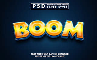 boom modificabile testo effetto psd