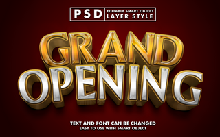 Grand Opening Editable Text Effect psd