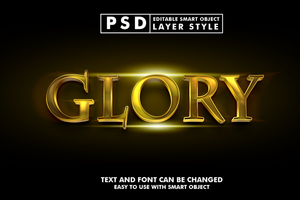 gloire modifiable texte effet psd