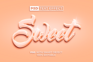 Sweet Text Effect Shiny Style Color Of The Year 2024 psd