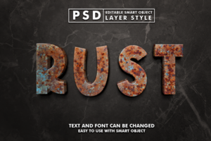 Rusted Editable Text Effect psd