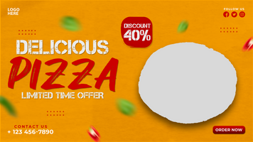 Pizza and food menu social media web banner design psd