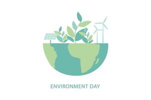 tierra día y mundo ambiente día, salvar el tierra, ecología simpático concepto vector ilustración