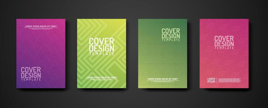 conjunto cubrir diseño modelo con geométrico líneas texturizado modelo antecedentes y dinámica gradación color vector