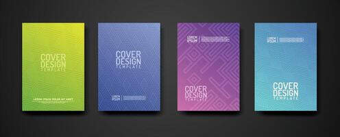 set cover Design template  with geometric lines textured pattern background and dynamic gradation color vector