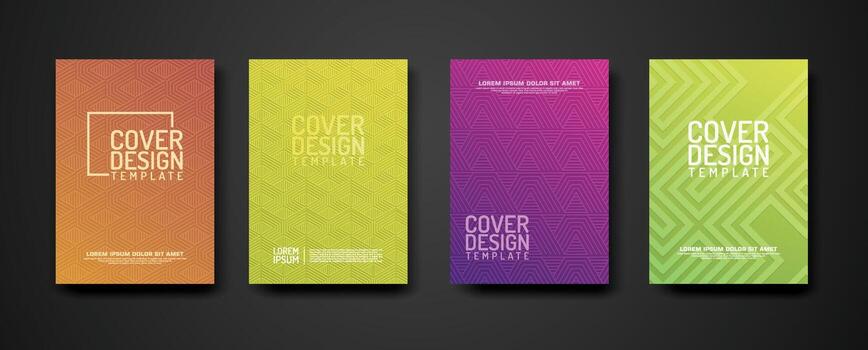 conjunto cubrir diseño modelo con geométrico líneas texturizado modelo antecedentes y dinámica gradación color vector