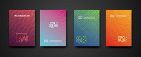 set cover Design template  with geometric lines textured pattern background and dynamic gradation color vector